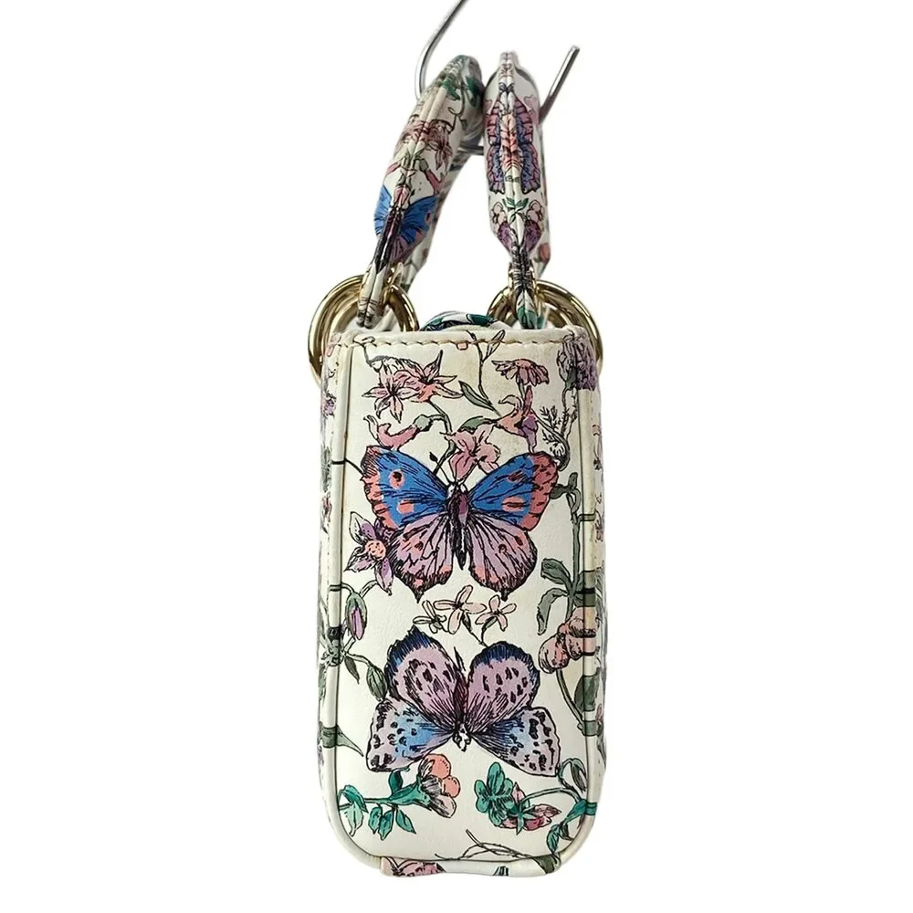 Christian Dior Lady D-Joy Bag Small/Lady D-Joy Handbag White Multi Pink